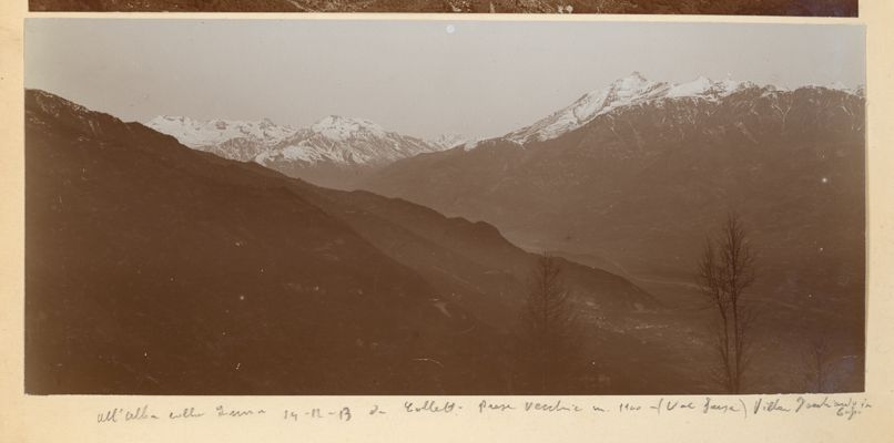 All'alba colla Luna ... da Colletto Prese Vecchie ... Villar Focchiardo in basso, 1913/12/14