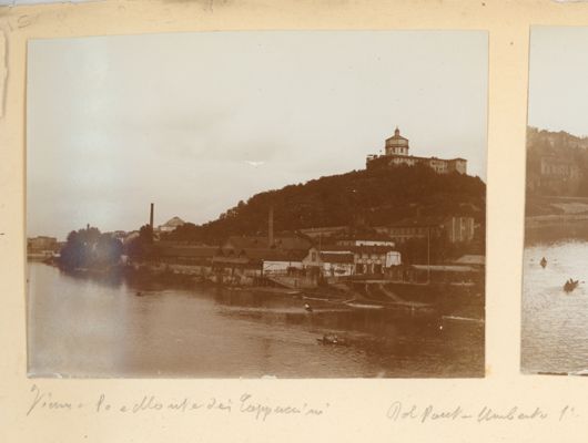 Fiume Po e Monte dei Cappuccini dal ponte Umberto I, sec. XX (inizio)