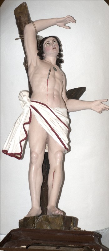 Ambito molisano sec. XVIII, Statua con San Sebastiano