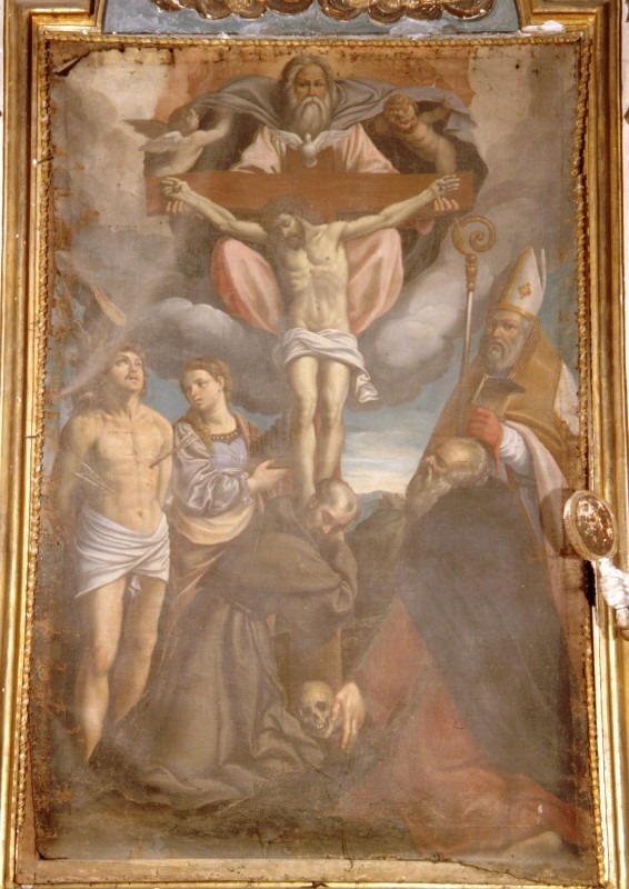 Bott. romana sec. XVI, Dipinto della Santissima Trinità e santi
