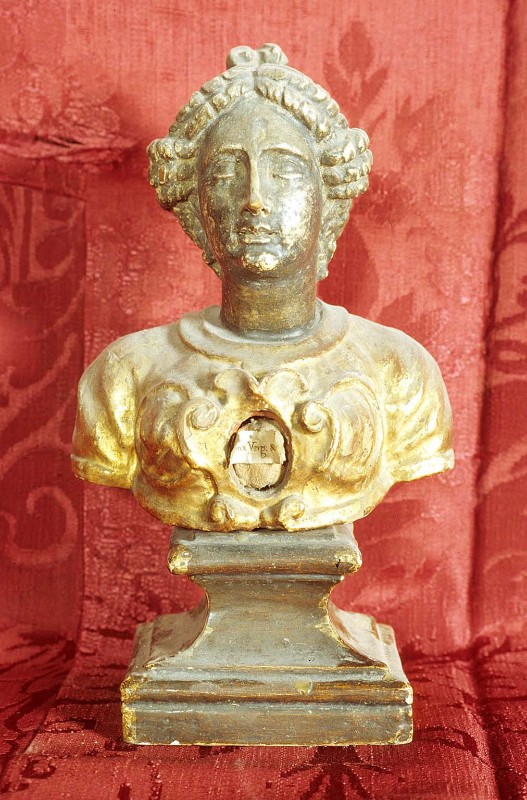 Bottega scannese sec. XVIII, Reliquiario a busto di Santa Corona