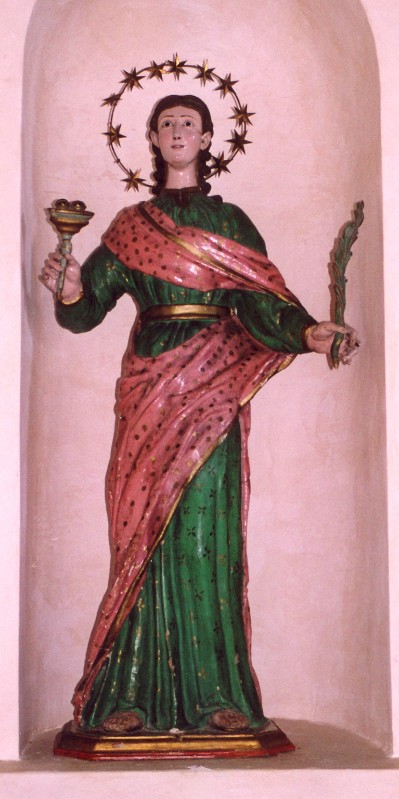 Ambito abruzzese sec. XVIII, Statua di Santa Lucia con corona di stelle
