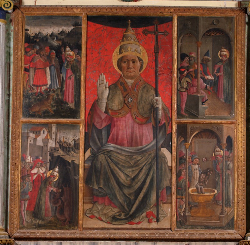 Delitio Andrea sec. XV, Polittico con Storie della vita di San Silvestro