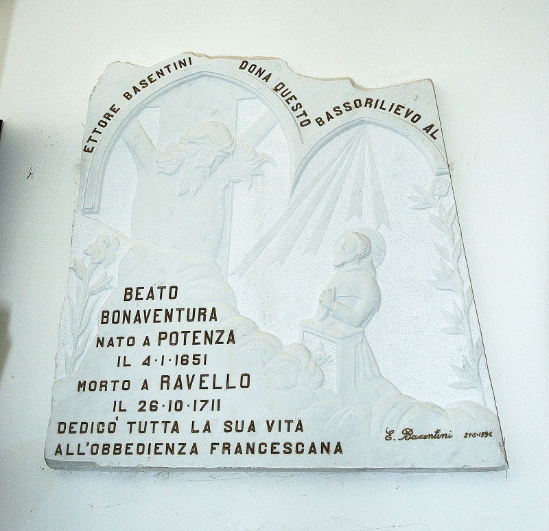 Basentini E. (1996), Bassorilievo con Cristo crocifisso e santo