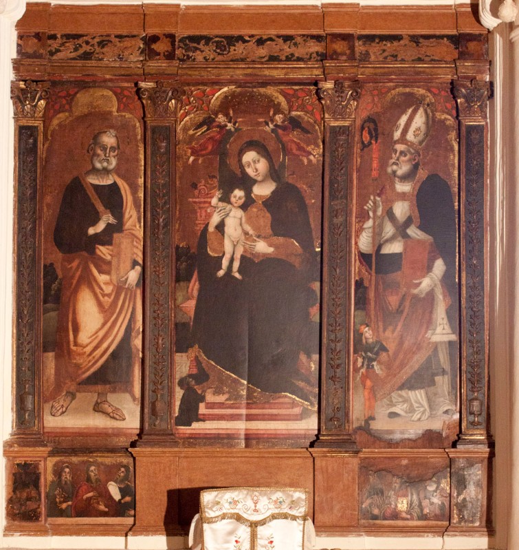 Sparano S. sec. XVI, Polittico della Madonna con Bambino e donatore