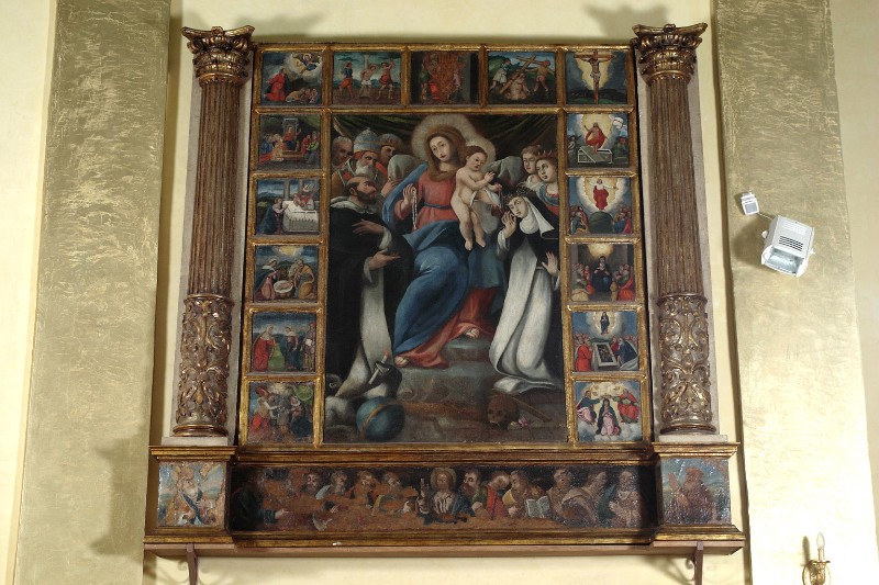 Ambito lucano sec. XVI, Polittico con Madonna del rosario