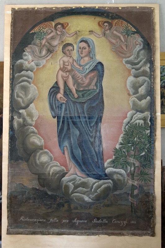 Ambito dell'Italia meridionale sec. XVI, Madonna dell'Olivo in olio su tela