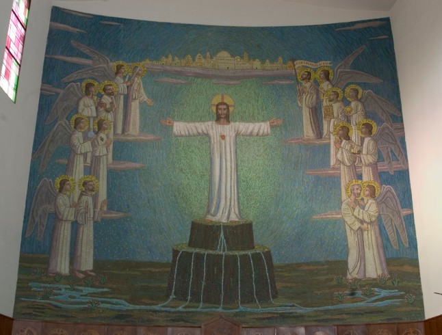 Scuola Beato Angelico sec. XX, Gesù tra Santi e Beati