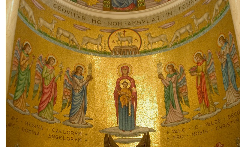 Mosaic Art sec. XX, Madonna con Gesù Bambino e Angeli
