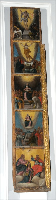 Ambito napoletano sec. XVI, Dipinto con storie della Madonna