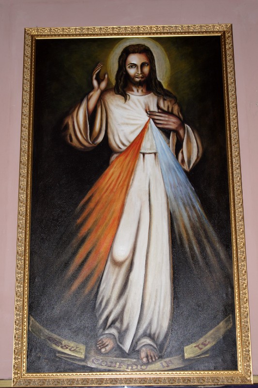 Bott. campana sec. XX, Gesù Cristo benedicente in olio su tela