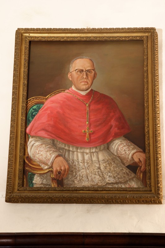 Ambito napoletano sec. XX, Ritratto di cardinale in olio su tela