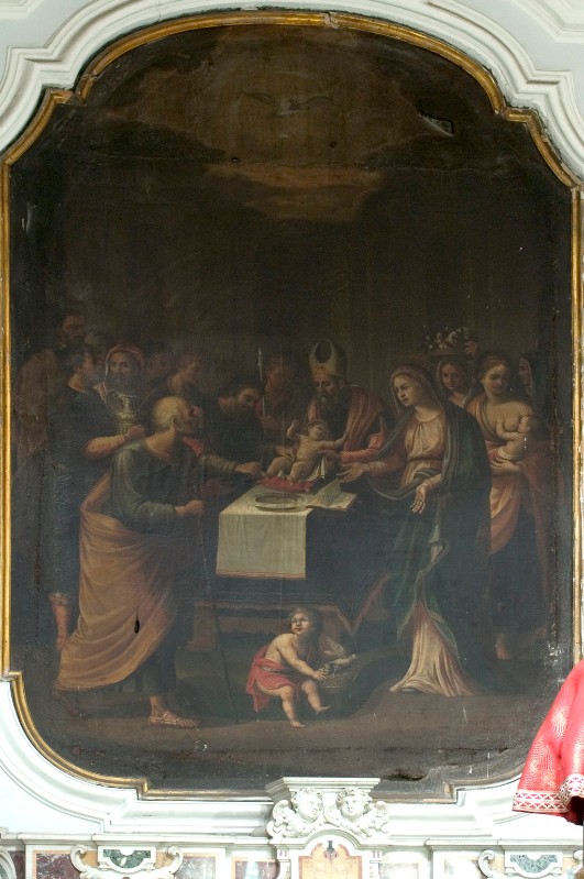 Ambito napoletano secc. XVI-XVII, Circoncisione di Gesù Bambino in olio su tela