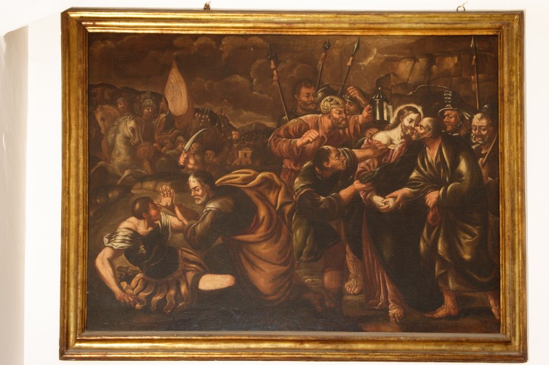 Ambito napoletano sec. XIX, Bacio di Giuda in olio su tela