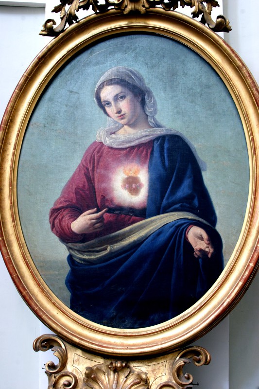 Ambito napoletano sec. XVIII, Sacro Cuore di Maria in olio su tela