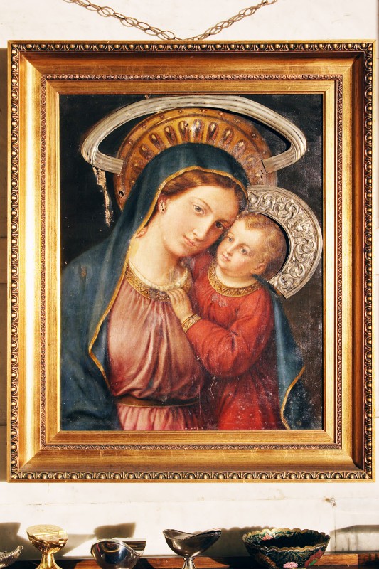 Ambito napoletano secc. XVI-XVII, Madonna con Gesù Bambino in olio su tela