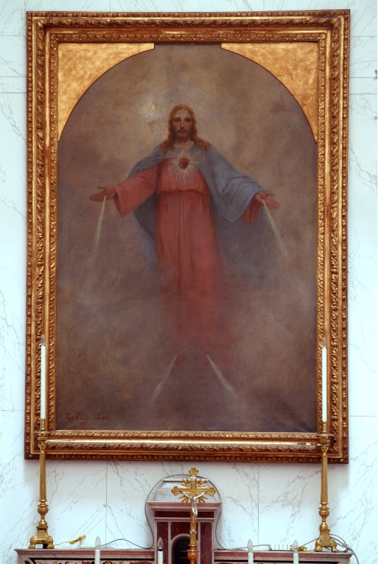 Passaro P.E. (1905), Sacro Cuore di Gesù in olio su tela