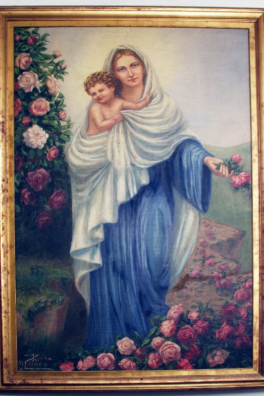 Luoco R. (1937), Madonna con Gesù Bambino in olio su tela