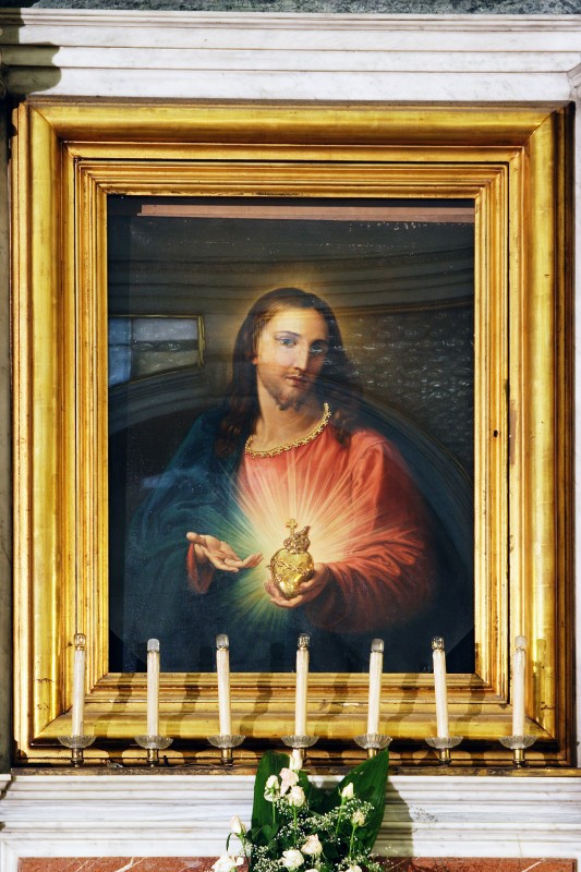 Ambito napoletano sec. XX, Sacro Cuore di Gesù in olio su tela