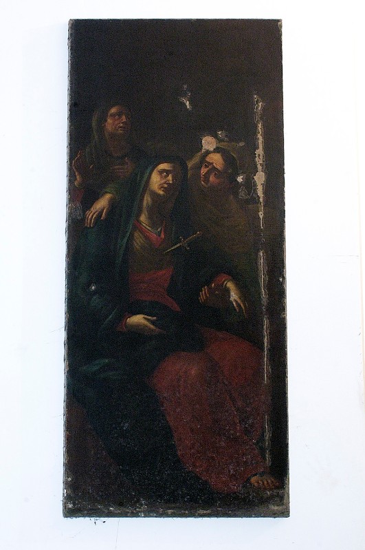 Ambito napoletano sec. XVII, Madonna addolorata in olio su tela