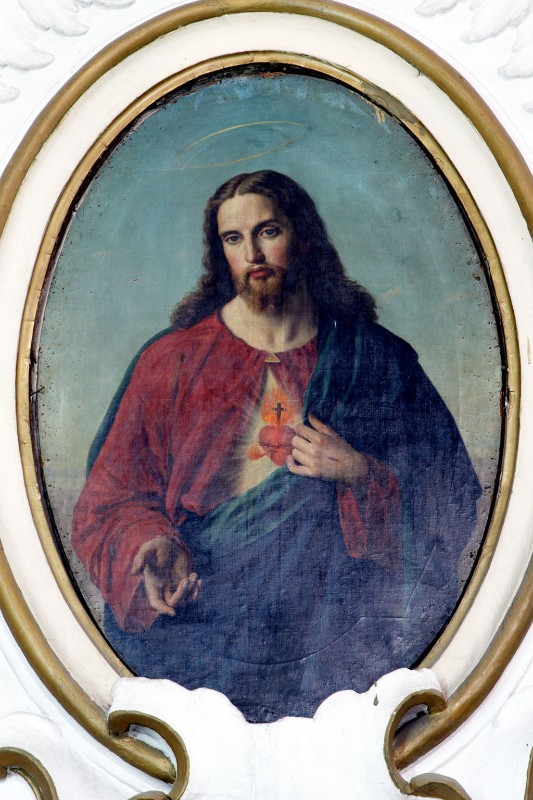 Ambito napoletano secc. XVIII-XIX, Sacro Cuore di Gesù in olio su tela