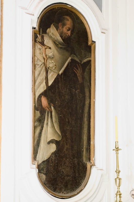 Ambito napoletano sec. XVIII, Sant'Alberto degli Abati in olio su tela