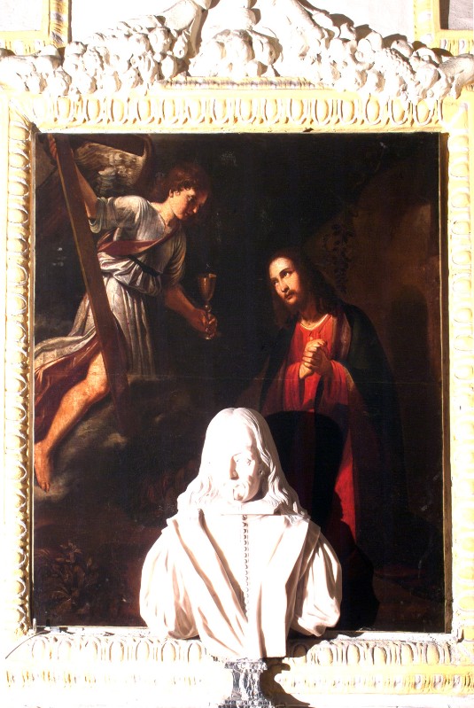 Ambito napoletano sec. XVII, Gesù Cristo nell'orto di Gethsemani in olio su tela