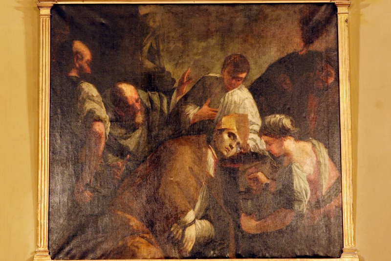 Ambito napoletano sec. XIX, Decapitazione di San Gennaro in olio su tela