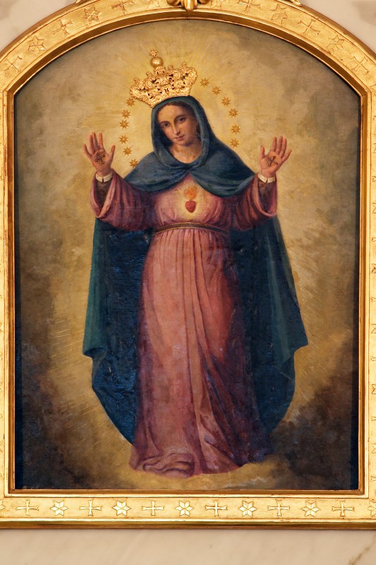 Ambito napoletano sec. XIX, Sacro Cuore di Maria in olio su tela