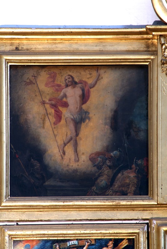 Ambito napoletano ultimo quarto sec. XVI, Gesù Cristo risorto in olio su tavola