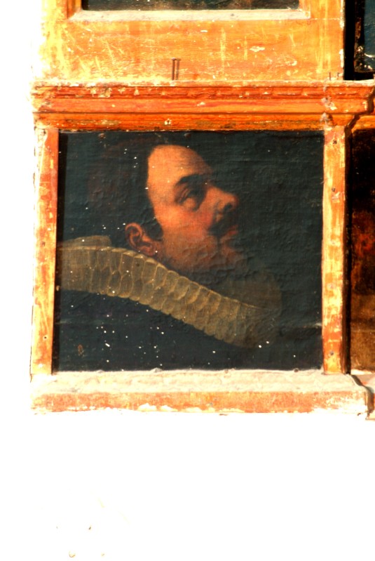 Ambito napoletano fine sec. XVI, Ritratto d'uomo in olio su tela