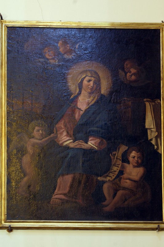 Ambito napoletano sec. XIX, Madonna del conforto in olio su tela