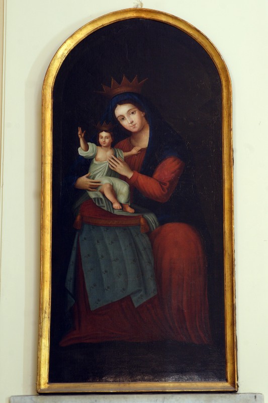Ambito dell'Italia meridionale sec. XX, Madonna con Gesù Bambino in olio su tela
