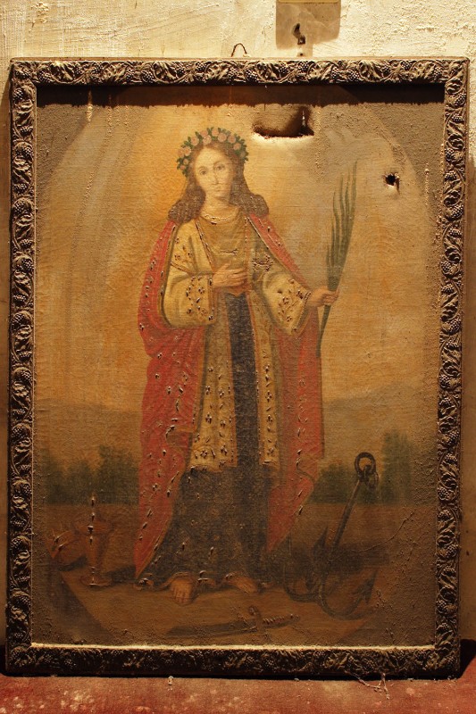 Ambito napoletano sec. XIX, Santa Rosa da Lima in olio su tela