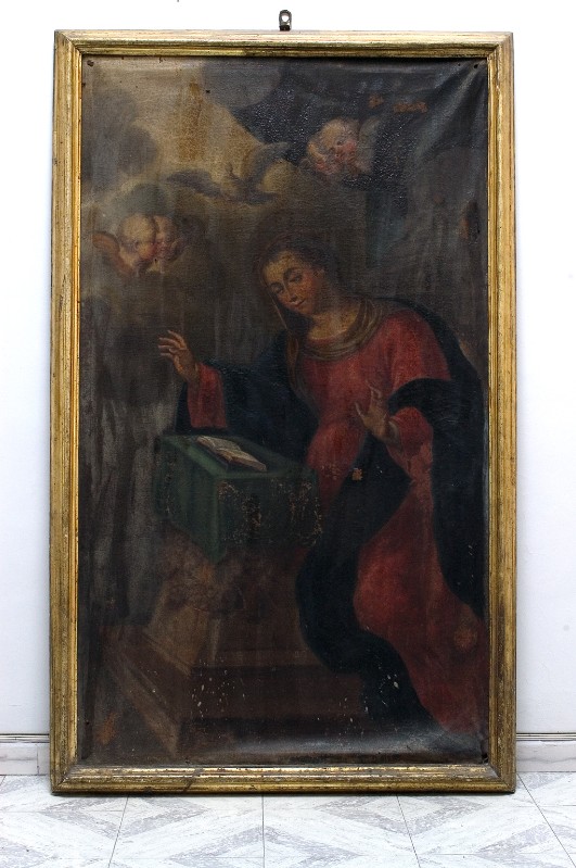 Ambito napoletano sec. XVIII, Madonna annunciata in olio su tela