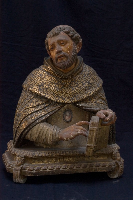 Bott. napoletana sec. XVIII, San Pietro martire di Verona in legno scolpito