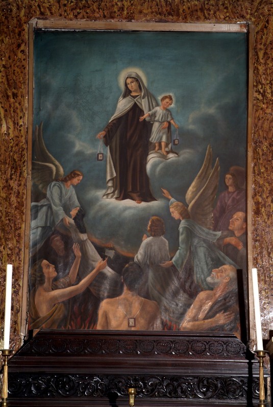 Rischler M. sec. XX, Madonna del Carmelo in olio su tela