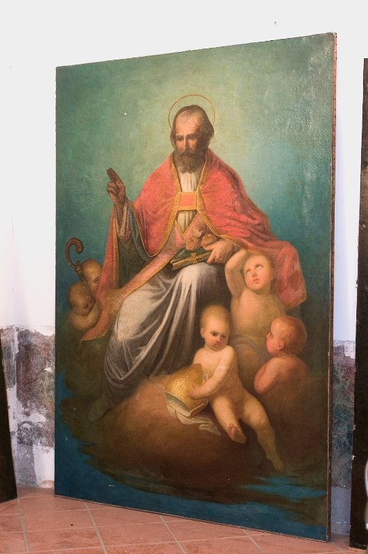 Ambito napoletano sec. XIX, San Nicola da Bari in olio su tela