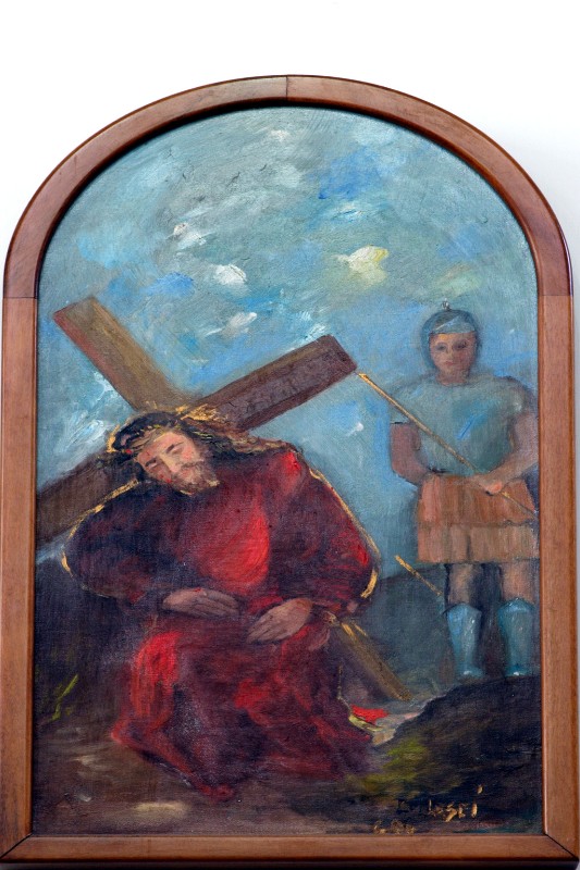 Collesei C. (1986), Gesù Cristo cade la terza volta in olio su tela