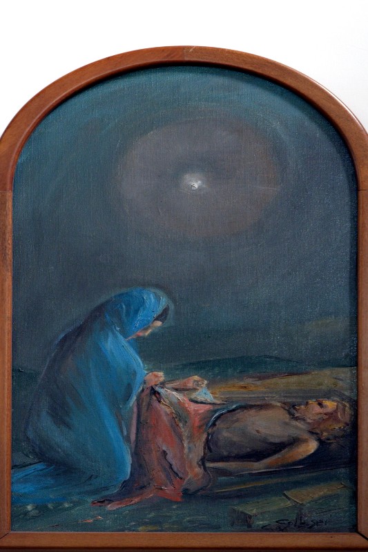 Collesei C. (1986), Gesù Cristo deposto nel sepolcro in olio su tela