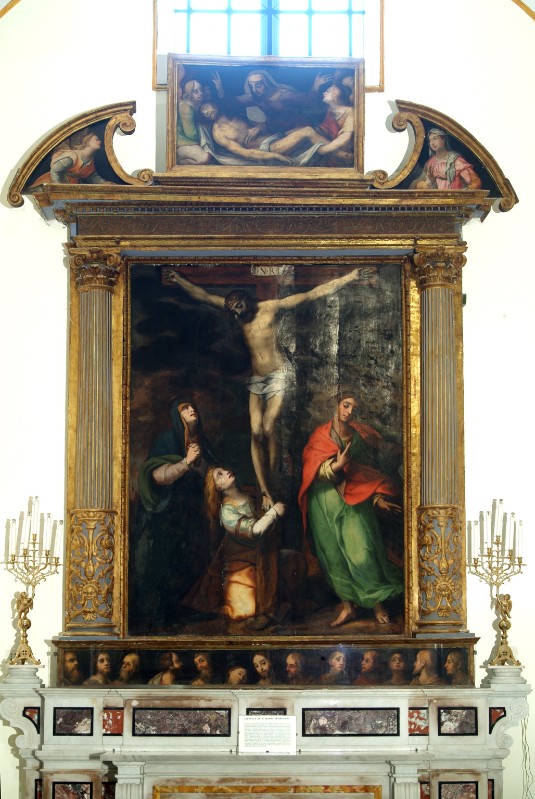 Teodoro di Enrico fine sec. XVI, Crocifissione di Gesù Cristo in olio su tavola