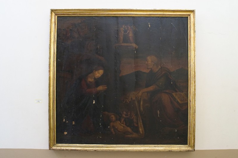 Ambito napoletano sec. XVI, Natività di Gesù in olio su tela