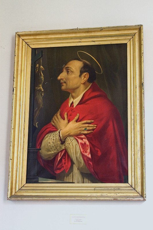 Ambito napoletano sec. XIX, San Carlo Borromeo in olio su tela