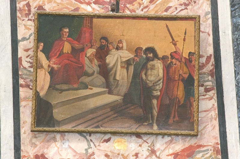 Ambito napoletano sec. XIX, Gesù Cristo condannato a morte in olio su tela