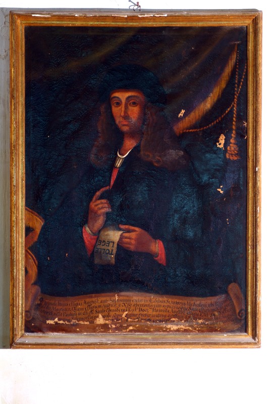 Ambito campano sec. XVII, Sant'Agostino in olio su tela