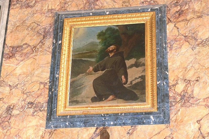 Ambito napoletano sec. XIX, San Francesco d'Assisi in olio su tela