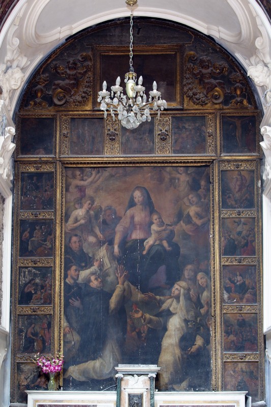 Santafede F. inizio sec. XVII, Madonna del rosario con santi domenicani