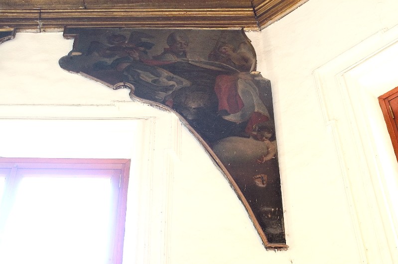 Ambito napoletano sec. XVIII, Santo vescovo in olio su tela