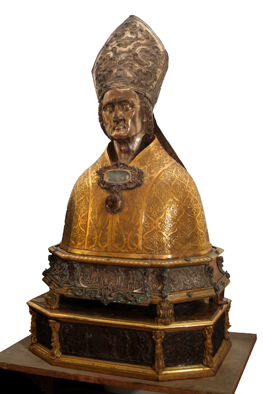 Bott. napoletana secc. XVII-XVIII, Reliquiario di Sant'Eligio in bronzo