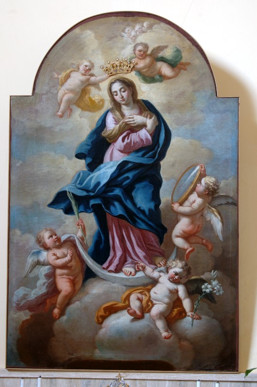 Ambito napoletano sec. XVIII, Immacolata concezione in olio su tela